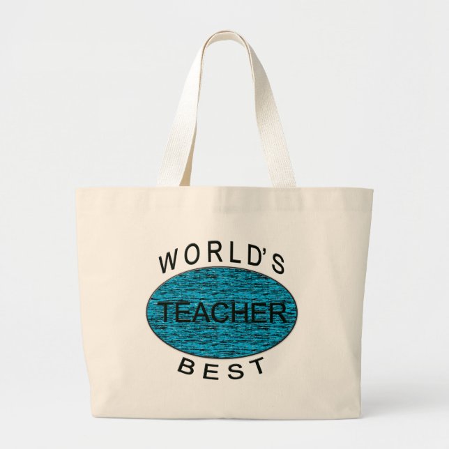 World's Best Teacher Large Tote Bag (Front)
