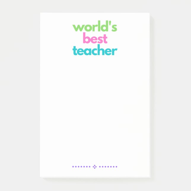 World's Best Teacher Notepad (Front)