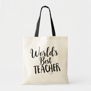 WORLD'S BEST TEACHER Personalised Custom Name Tote Bag