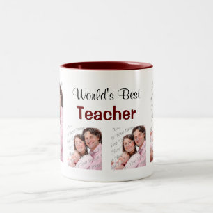 World's Best Teacher Photo Mug PInk