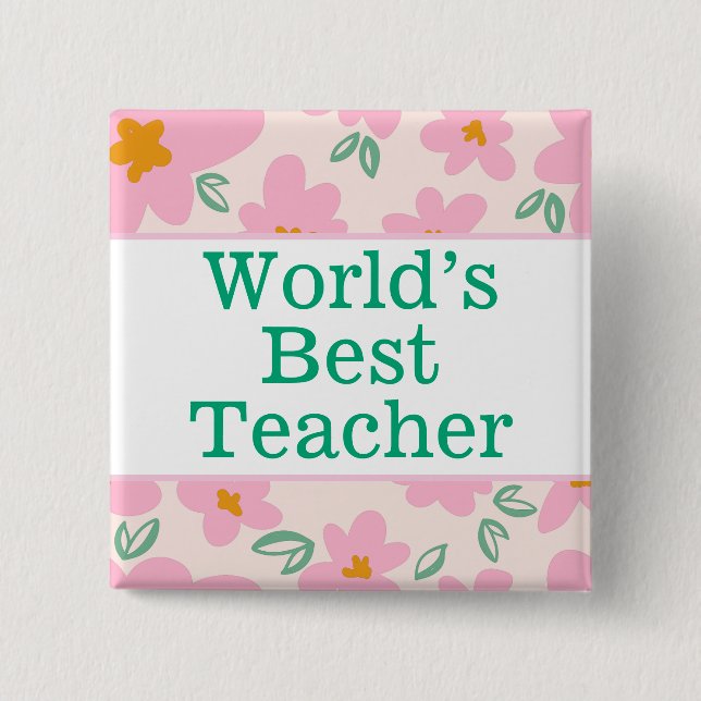 World's best teacher pin (Front)