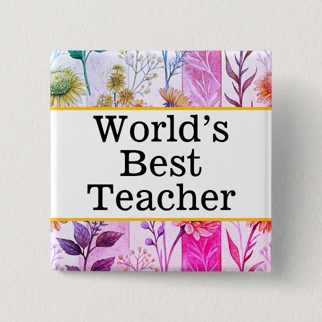 World's best teacher pin (Front)