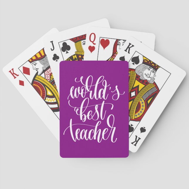 World's Best Teacher Playing Cards (Back)