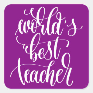 World's Best Teacher Square Sticker