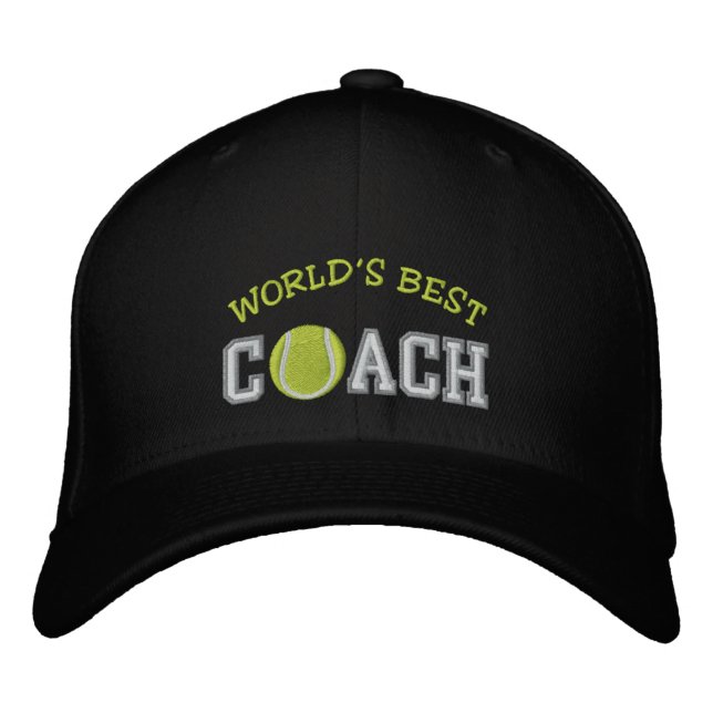 World's Best Tennis Coach Embroidered Hat (Front)