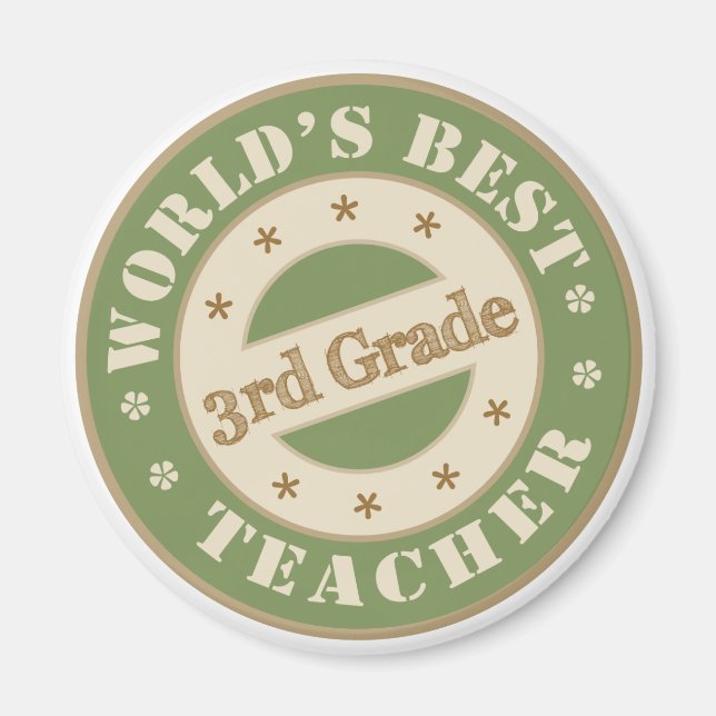 Worlds Best Third Grade Teacher Magnet (Front)