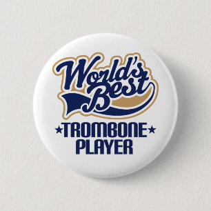 Worlds Best Trombone Player Gift 6 Cm Round Badge