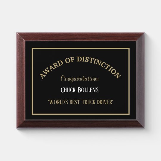 World's Best Truck Driver Award Plaque | Zazzle.co.uk