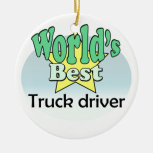 World's best Truck driver Ceramic Tree Decoration