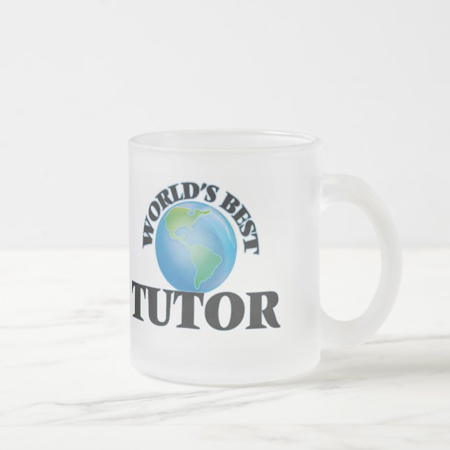 World's Best Tutor Frosted Glass Coffee Mug (Right)