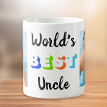 World's Best Uncle 2 Photo Coffee Mug<br><div class="desc">A fun gift for the best uncle ever,  this mug features 2 photos of his nieces and nephews and "World's Best Uncle" in retro typography.</div>