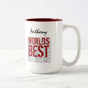 World's Best Uncle Custom Name V2 Two-Tone Coffee Mug