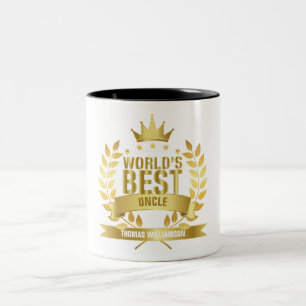 World's Best Uncle Fun Gold Two-Tone Coffee Mug