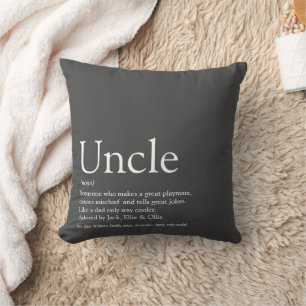 World's Best Uncle Funcle Definition Grey Cushion