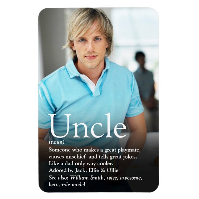World's Best Uncle, Funcle Definition Photo Magnet (Vertical)