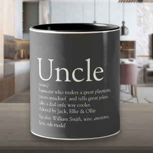 World's Best Uncle Funcle Modern Definition Gray Two-Tone Coffee Mug