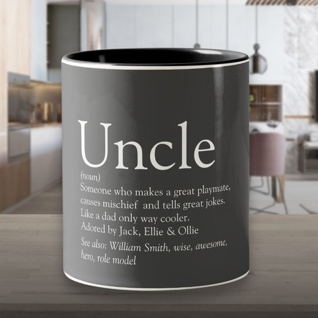World's Best Uncle Funcle Modern Definition Gray Two-Tone Coffee Mug (World's Best Uncle Funcle Modern Definition Gray Two-Tone Coffee Mug)