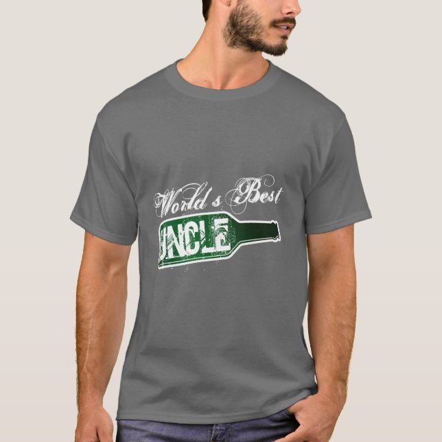 World's Best Uncle tee shirt | Beer bottle design (Front)