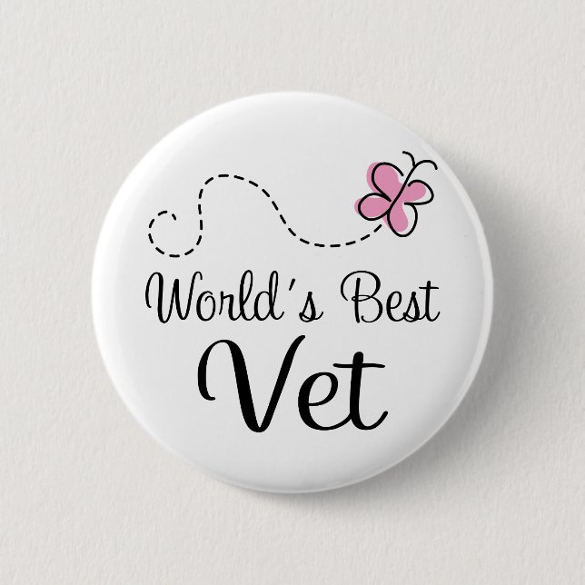 World's Best Vet Veterinarian 6 Cm Round Badge (Front)