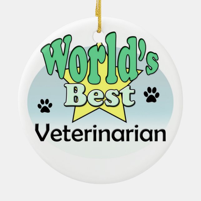 World's best Veterinarian Ceramic Tree Decoration (Back)