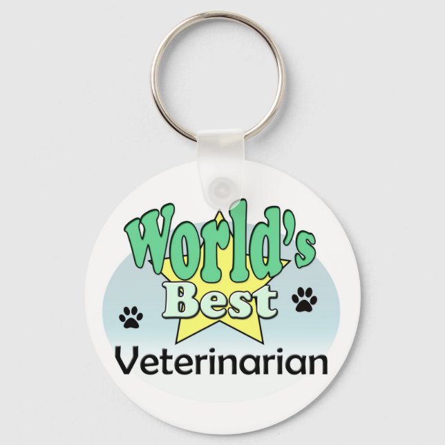 World's Best  Veterinarian Key Ring (Front)