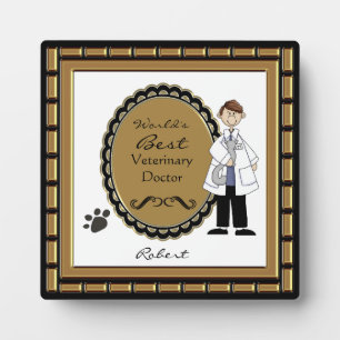 World's Best Veterinarian Male Plaque