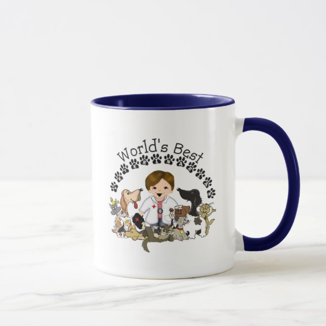 World's Best Veterinarian Mug- Male Brown Hair Mug (Right)