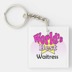 World's Best Waitress Key Ring