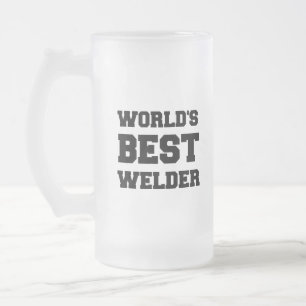 WORLD'S BEST  WELDER FROSTED GLASS BEER MUG