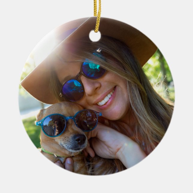 Worlds Best Wife Definition Photo Christmas Ceramic Tree Decoration (Front)