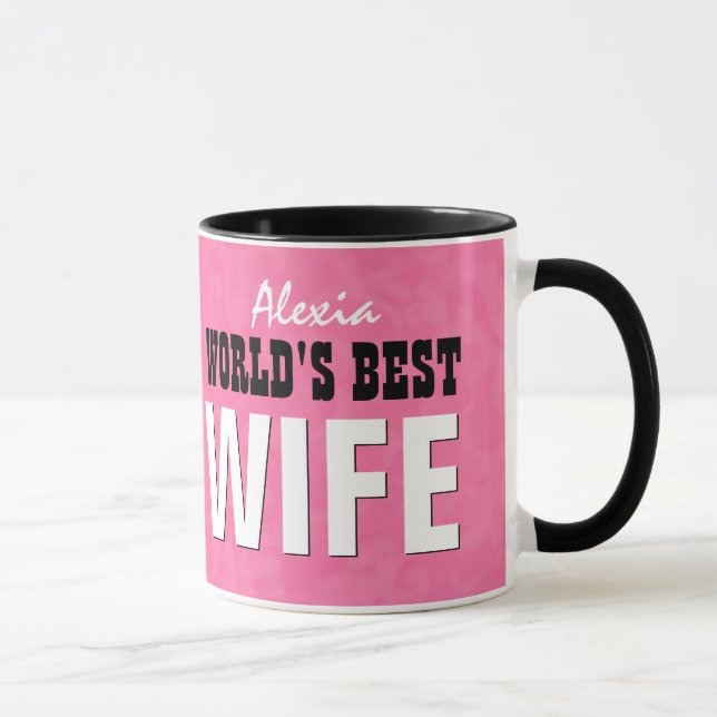 World's Best WIFE Pink Grunge V29 Mug (Right)