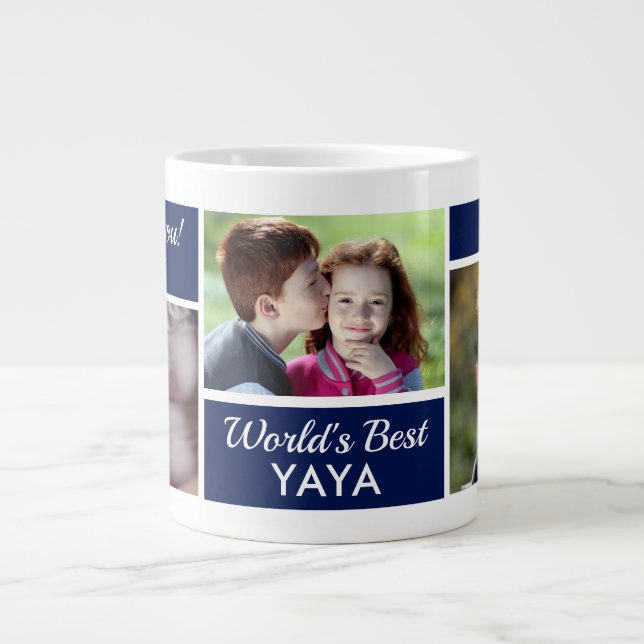 World's Best Yaya Photo Collage Giant Coffee Mug (Front)