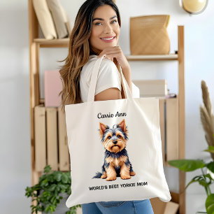 World's Best Yorkie Mom with Picture Tote Bag