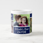World's Best Zayde Photo Collage Giant Coffee Mug<br><div class="desc">This adorable jumbo mug with 3 photos, the year, "World's Best Zayde" and "We love you!" with up to 3 names is a perfect gift for your father/grandfather. He'll love it and think of his wonderful children/grandchildren every time he uses it. The template can be used for children of any...</div>
