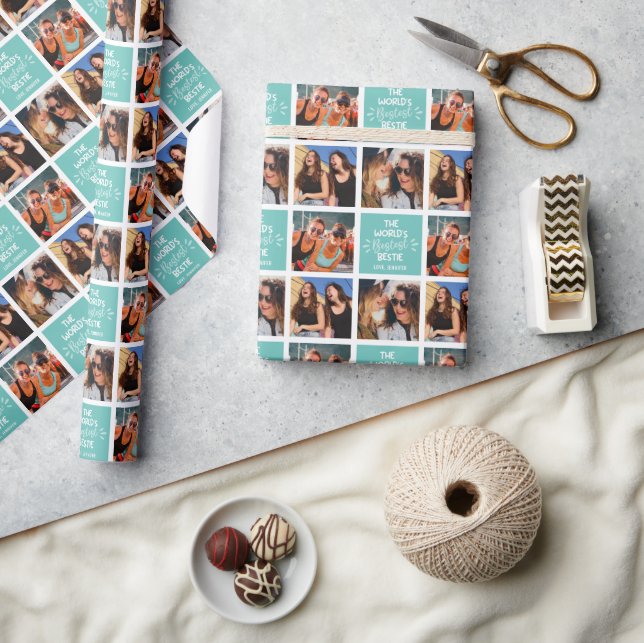 World's Bestest Bestie Photo Collage Wrapping Paper (Crafts)