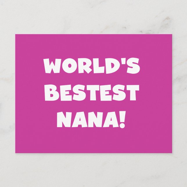 World's Bestest Nana Black and White Tshirts Postcard (Front)