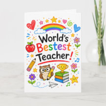 World's Bestest Teacher Cute Teacher Appreciation