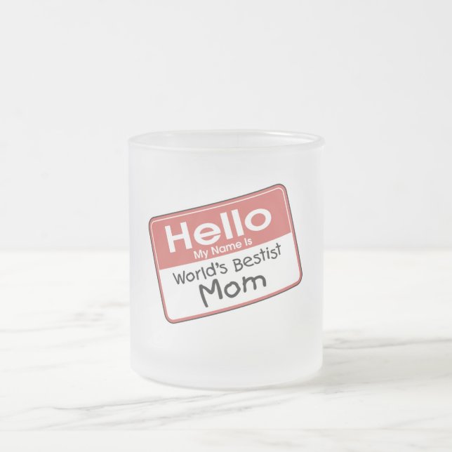World's Bestist Mum tshirts and Gifts Frosted Glass Coffee Mug (Center)