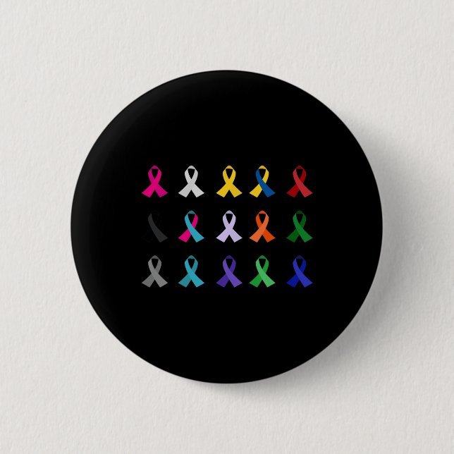 World's Cancer Awareness Cross Christian Costume R 6 Cm Round Badge (Front)