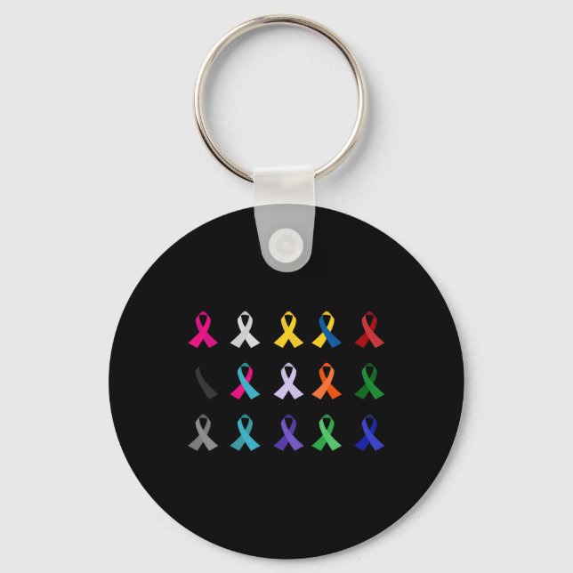 World's Cancer Awareness Cross Christian Costume R Key Ring (Front)