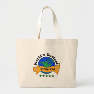 World's Coolest 30 Year Old Large Tote Bag