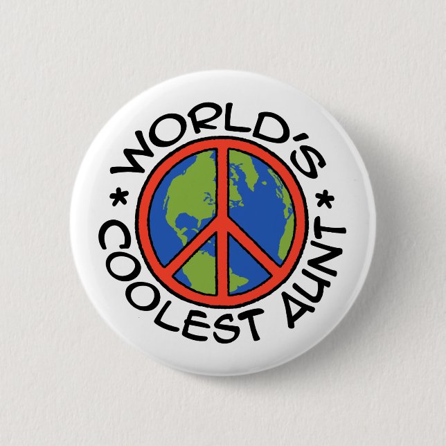 World's Coolest Aunt 6 Cm Round Badge (Front)