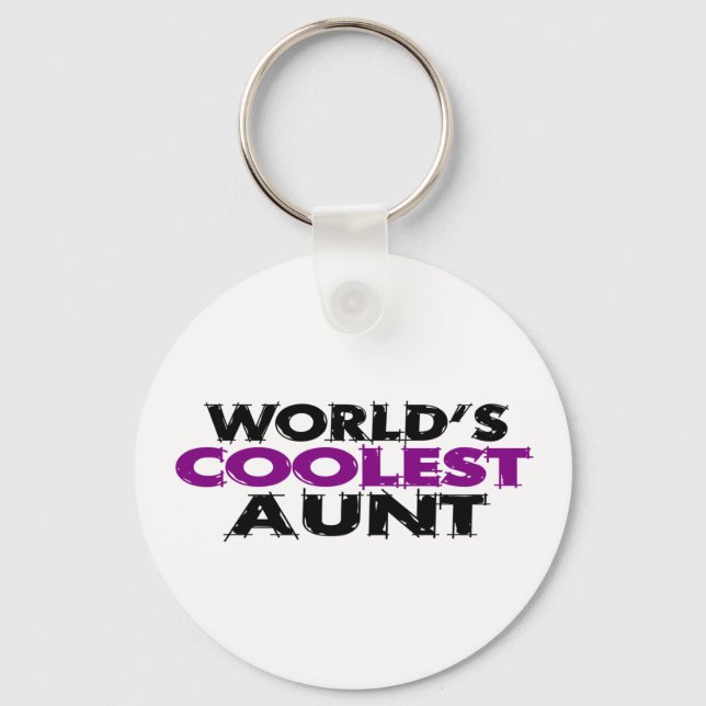 Worlds Coolest Aunt Key Ring (Front)