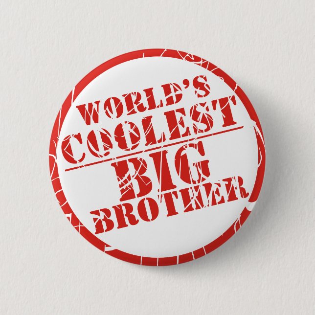 World's Coolest Big Brother 6 Cm Round Badge (Front)