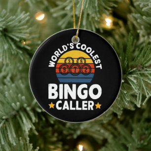 World's Coolest Bingo Caller Ceramic Tree Decoration