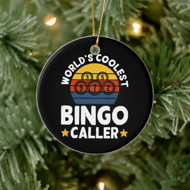 World's Coolest Bingo Caller Ceramic Tree Decoration (Tree)