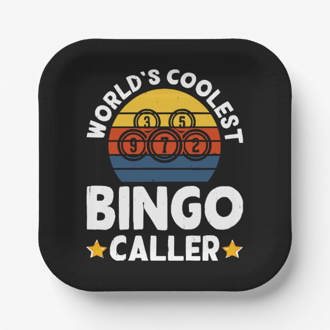 World's Coolest Bingo Caller Paper Plate (Front)