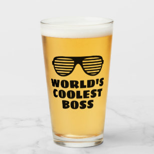 World's Coolest Boss funny beer glass gift