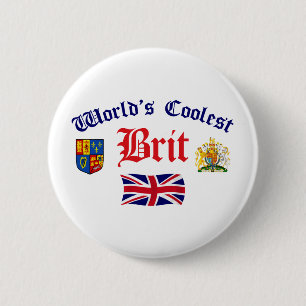 World's Coolest Brit 6 Cm Round Badge