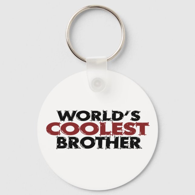 Worlds Coolest Brother Key Ring (Front)
